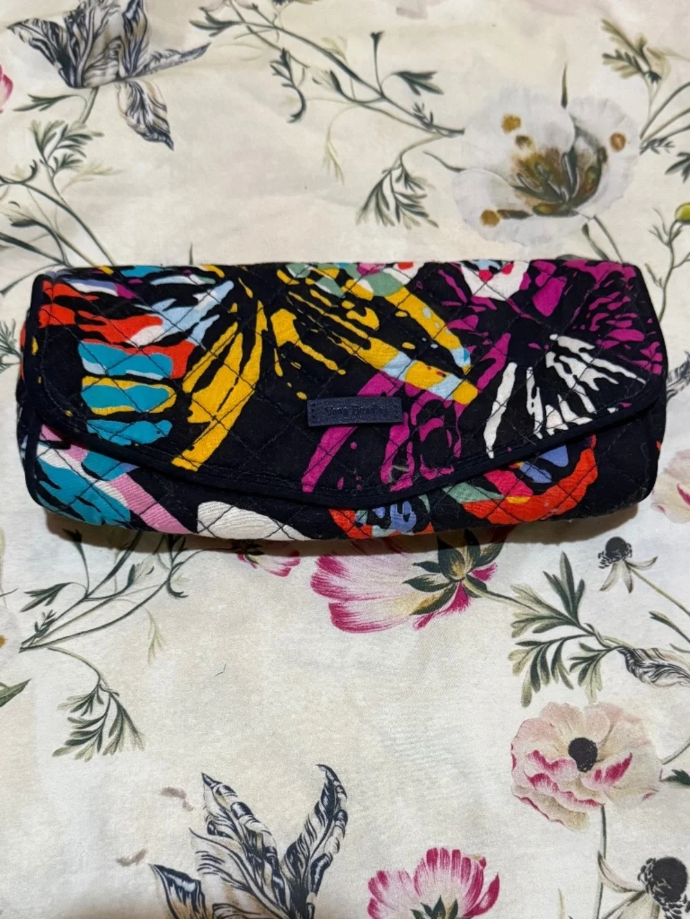 Vera Bradley Quilted Butterfly Flutter On a Roll Brush and Pencil Case